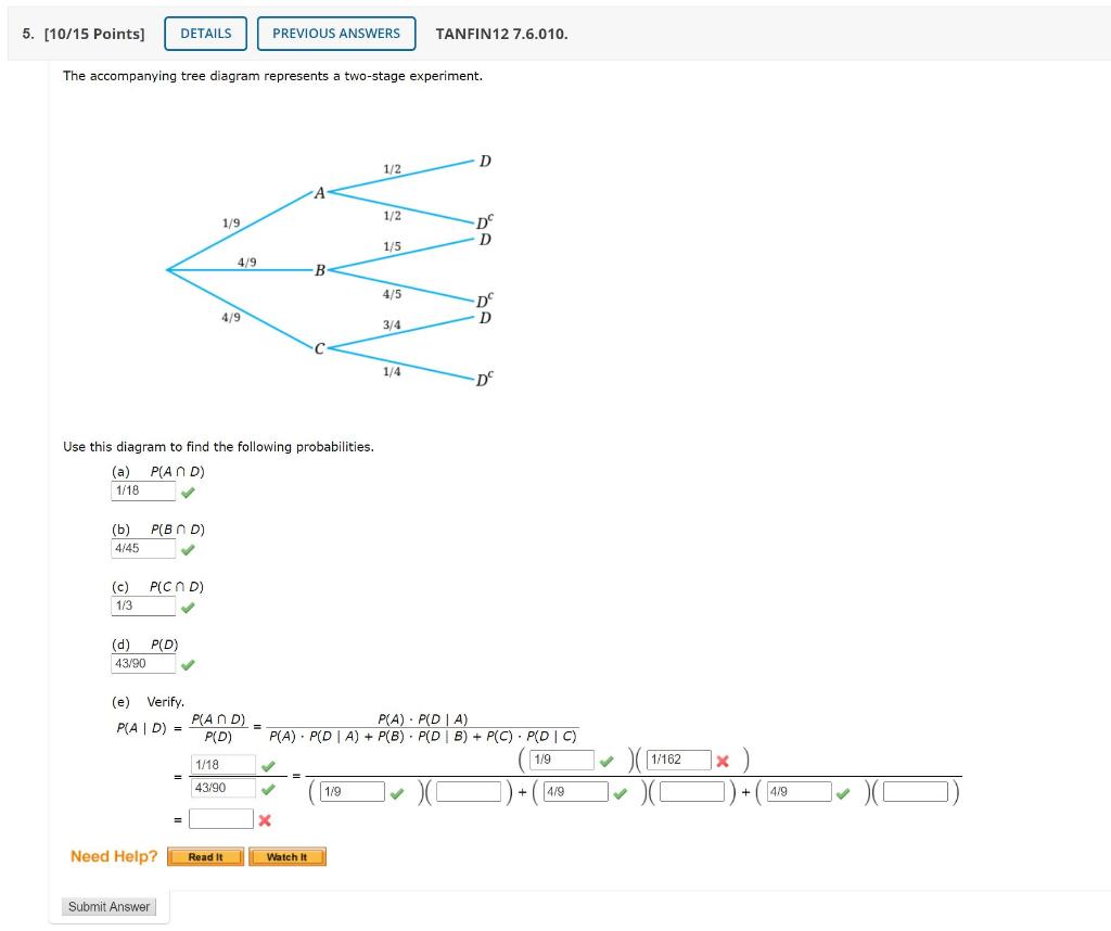 Solved 5. [10/15 Points] DETAILS PREVIOUS ANSWERS TANFIN12 | Chegg.com