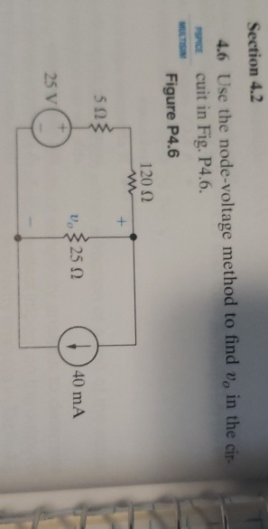 Solved Section 4.2 4.6 Use the node-voltage method to find | Chegg.com
