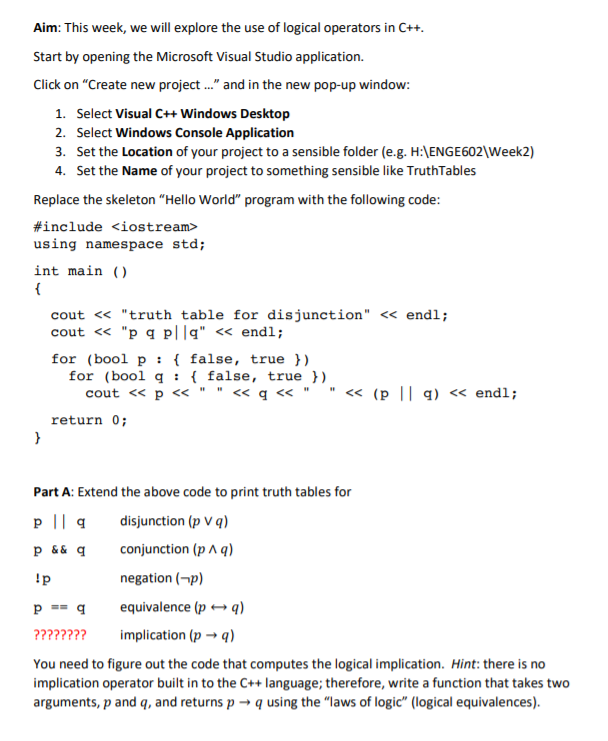 Solved Part B: Using your new implication function, print | Chegg.com