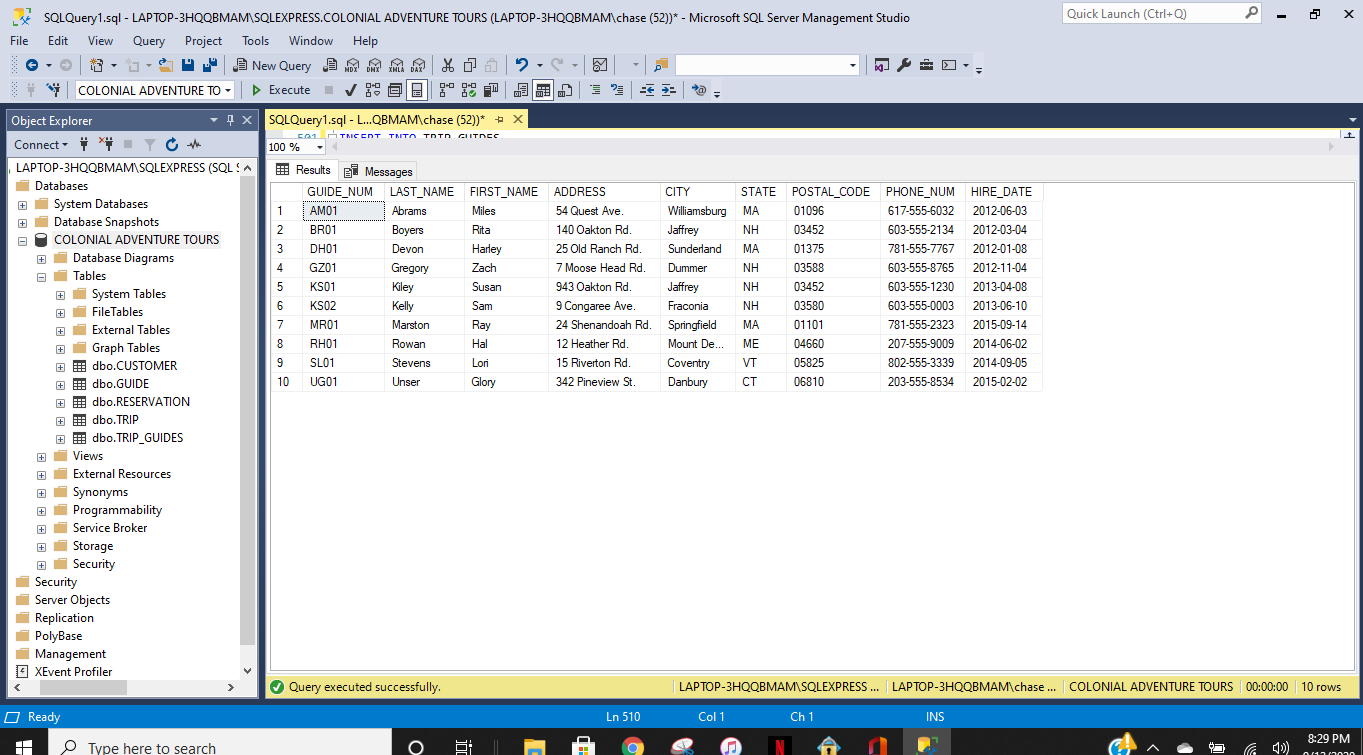Solved Quick Launch (Ctrl+Q) . х SQLQuery1.sql - | Chegg.com