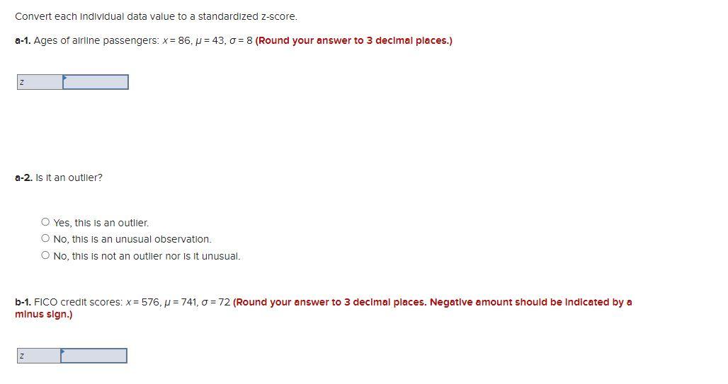 Solved Convert each Individual data value to a standardized | Chegg.com