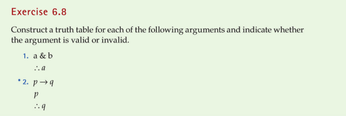 Solved Exercise 6.8 Construct a truth table for each of the | Chegg.com