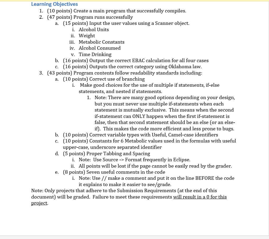 Solved Learning Objectives 1. (10 points) Create a main | Chegg.com