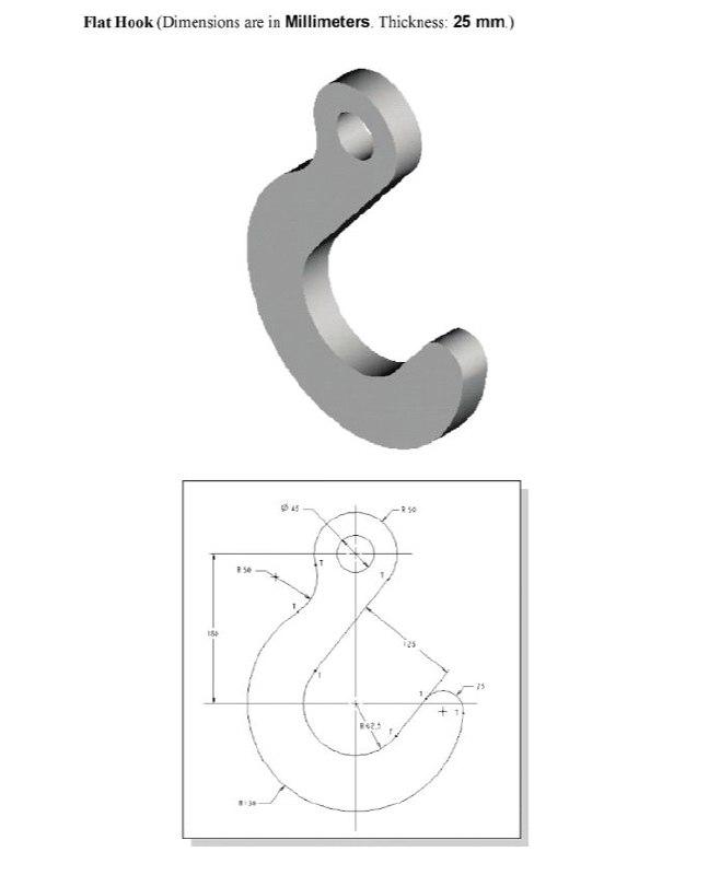 Solved Create a Fully Defined Sketch for the Flat Hook in | Chegg.com