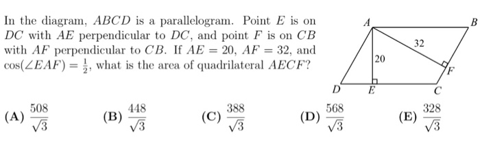 Solved In the diagram, ABCD is a parallelogram. Point E is | Chegg.com