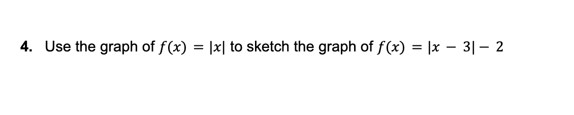 Solved 4 Use The Graph Of Fx∣x∣ To Sketch The Graph Of 6167