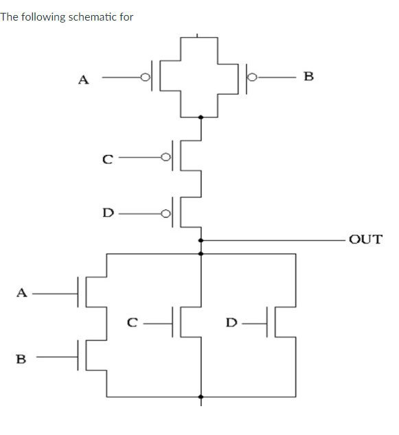 Solved The Following Schematic For A Db - B с ما D OUT А с - | Chegg.com