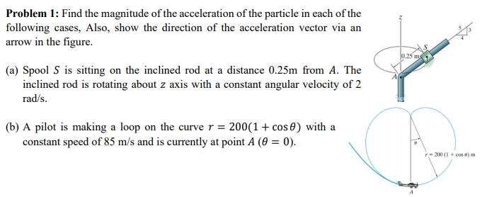 Solved Problem 1: Find the magnitude of the acceleration of | Chegg.com