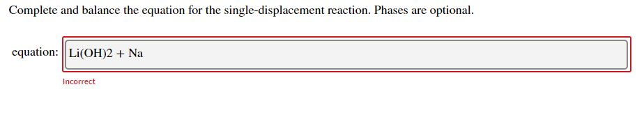 Solved Complete and balance the equation for the | Chegg.com