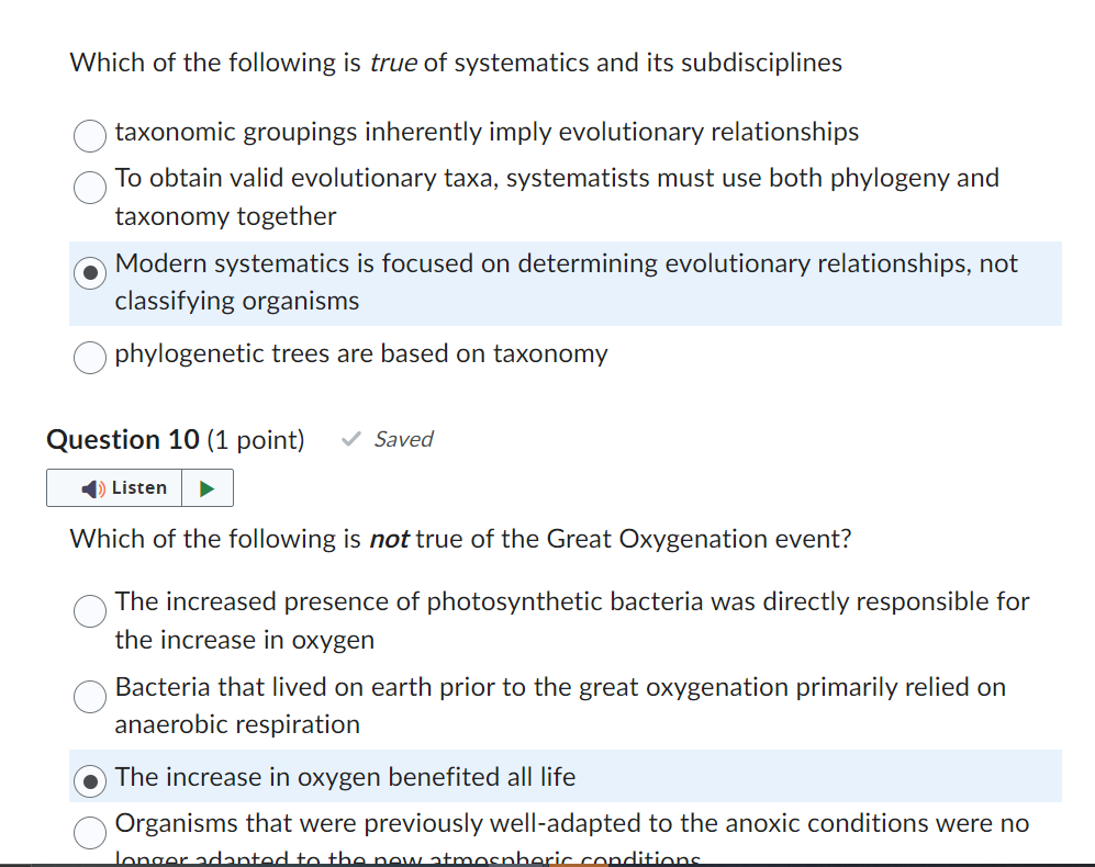 Solved Which of the following is true of systematics and its