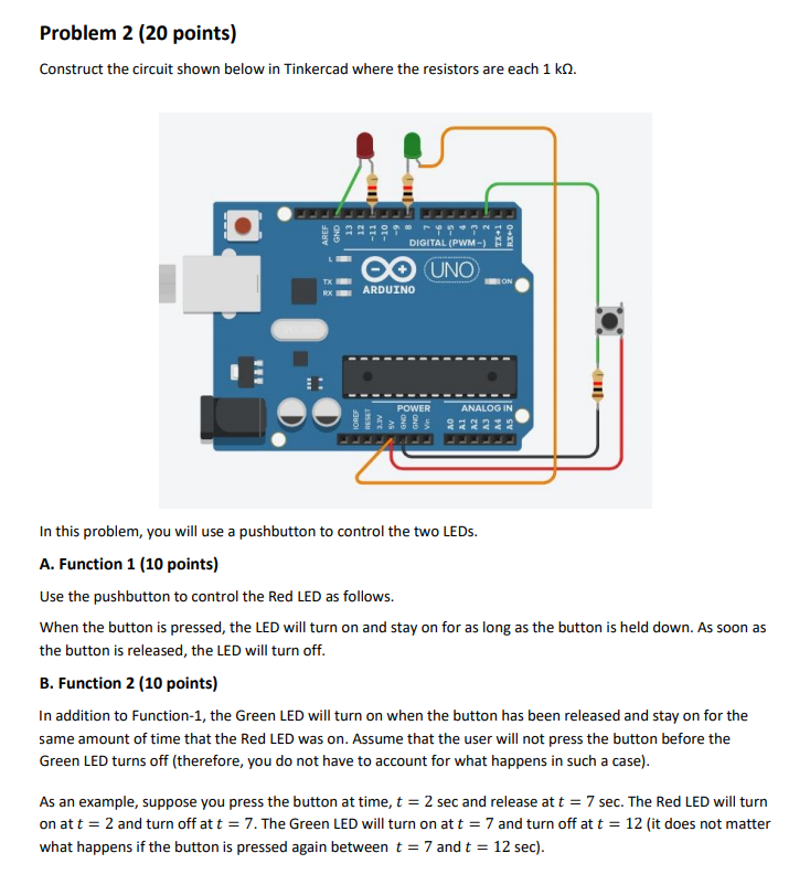 Solved Problem 2 (20 points) Construct the circuit shown | Chegg.com