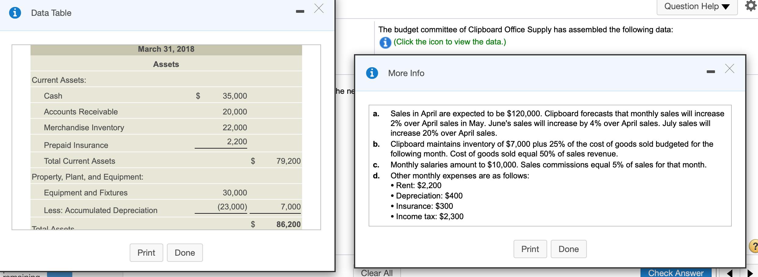Solved Printer Office Supply's March 31, 2018, balance sheet