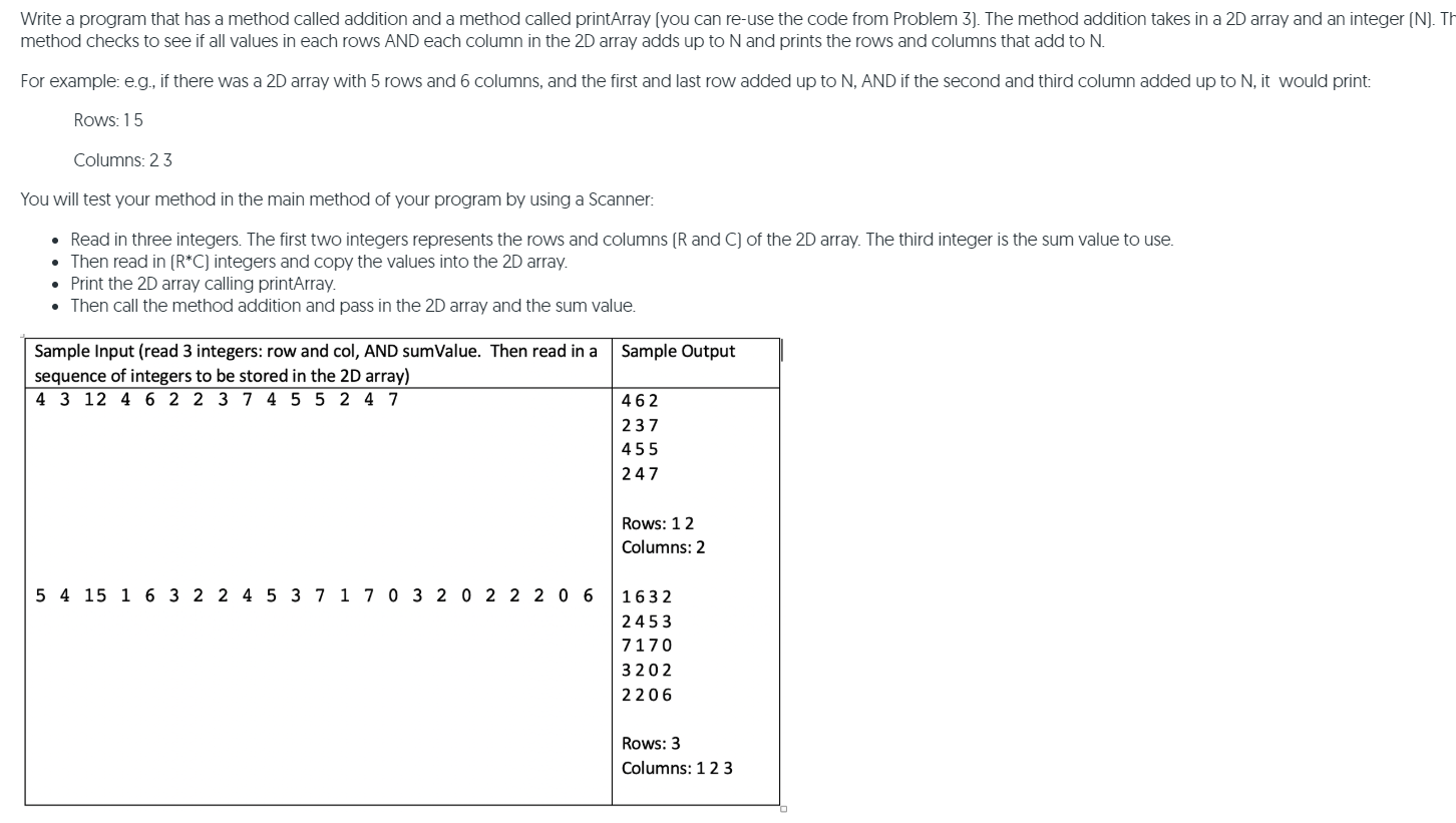 Solved Write a program that has a method called addition and | Chegg.com