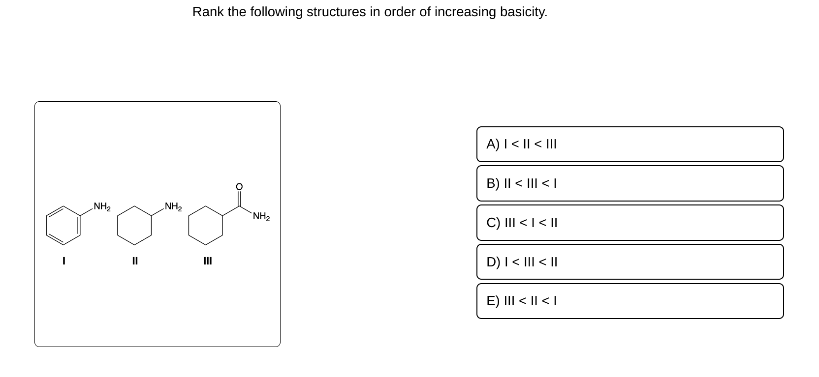 Solved Rank the following structures in order of increasing | Chegg.com