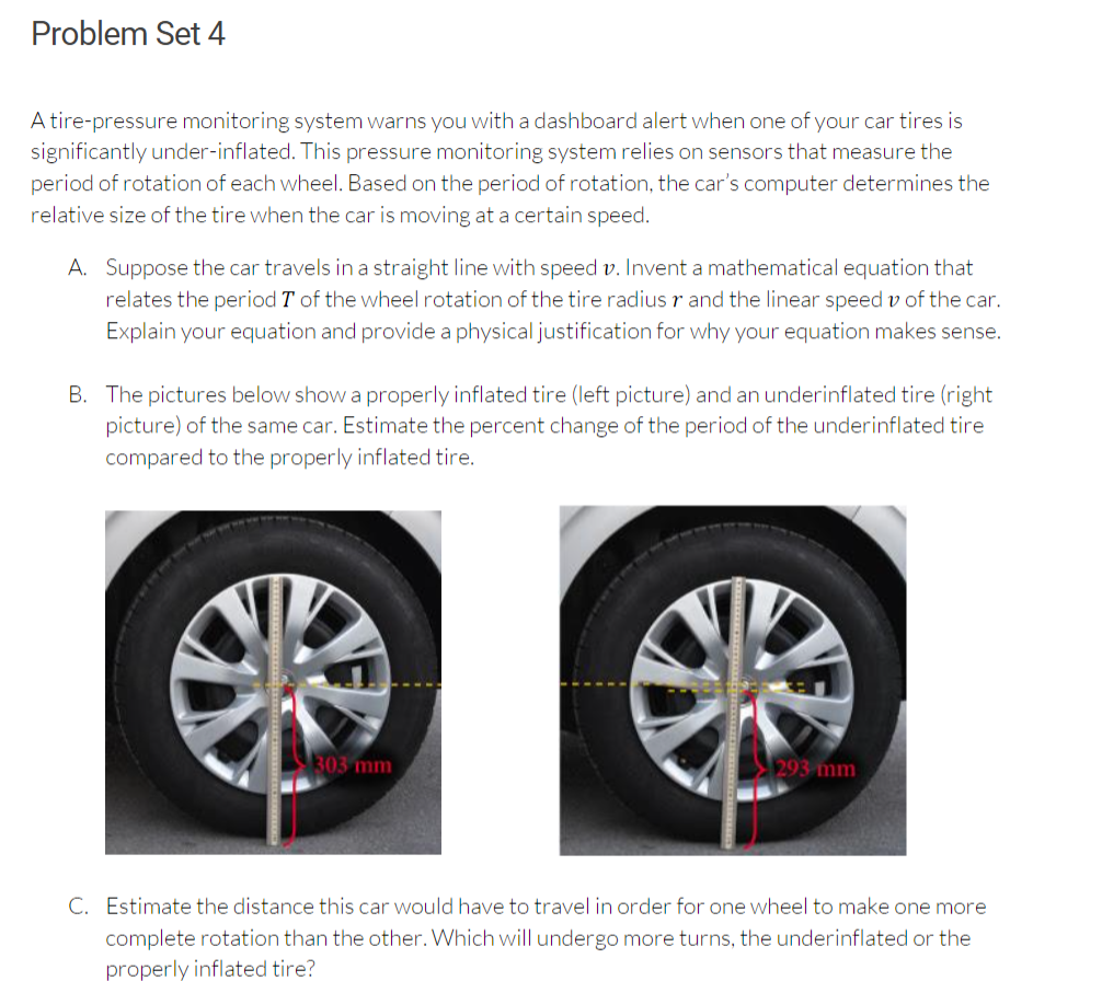 Solved Problem Set 4 A tirepressure monitoring system warns