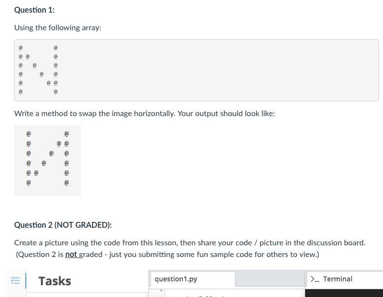 Solved Question 1: Using the following array: Write a method | Chegg.com