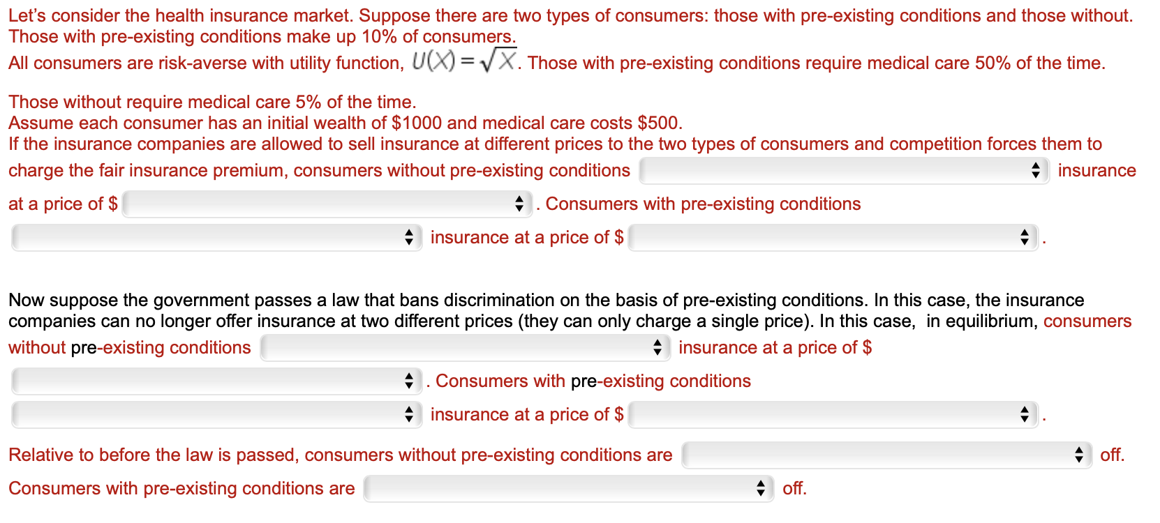 Solved Let's Consider The Health Insurance Market. Suppose | Chegg.com