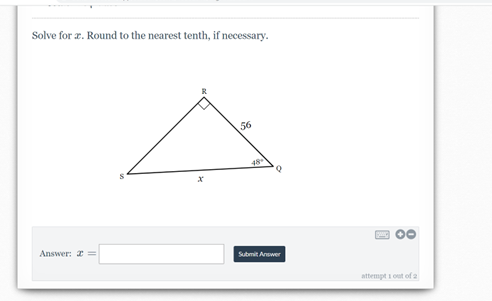 Solved Solve for x. Round to the nearest tenth, if | Chegg.com