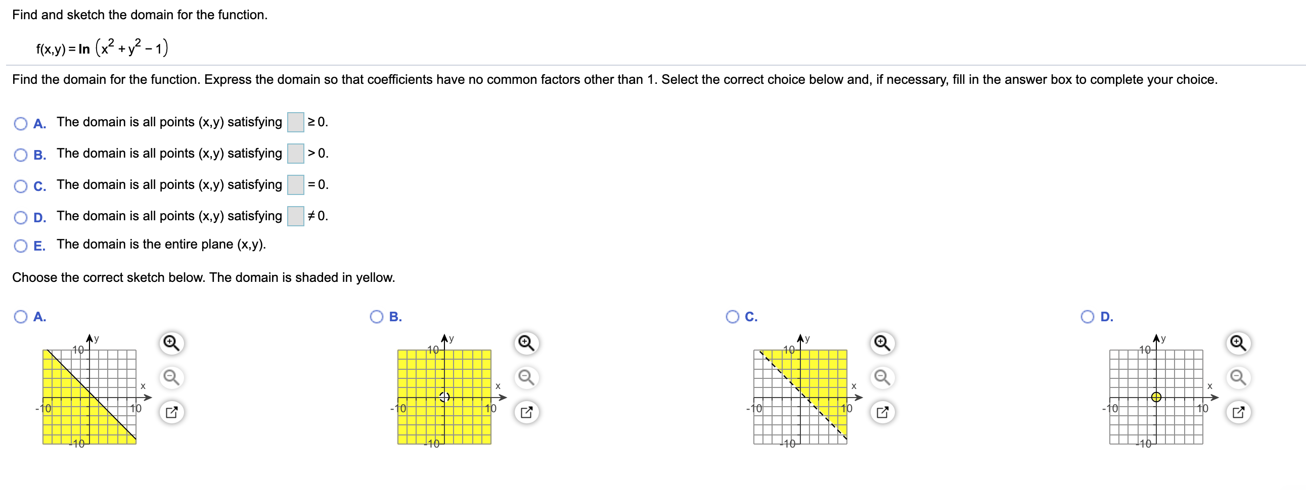 how to find domain of f x y