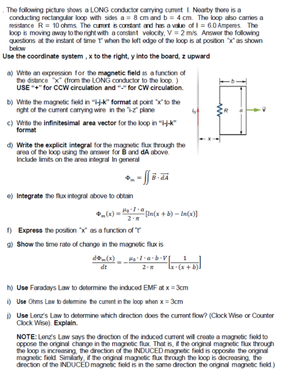 Solved R The following picture shows a LONG conductor | Chegg.com