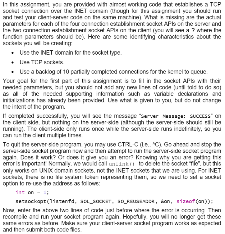 Solved use the two given .c programs below! It needs to be | Chegg.com