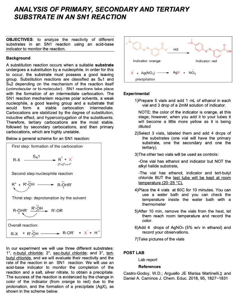 Solved ANALYSIS OF PRIMARY, SECONDARY AND TERTIARY SUBSTRATE | Chegg.com