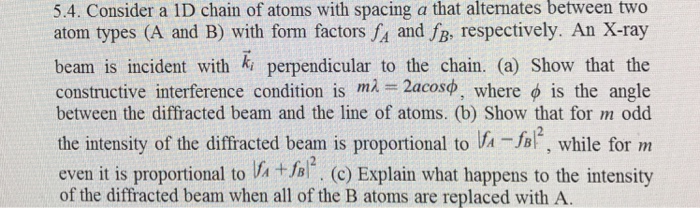 Solved Consider a 1D chain of atoms with spacing a that | Chegg.com