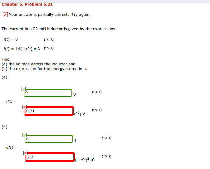 Solved Chapter 6, Problem 6.21 Your answer is partially | Chegg.com