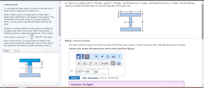 Solved Learning Goal: To calculate the shear stress at a | Chegg.com
