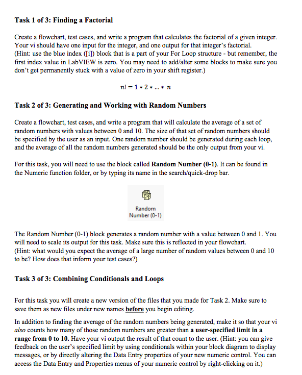 Solved Task 1 of 3: Finding a Factorial Create a flowchart, | Chegg.com