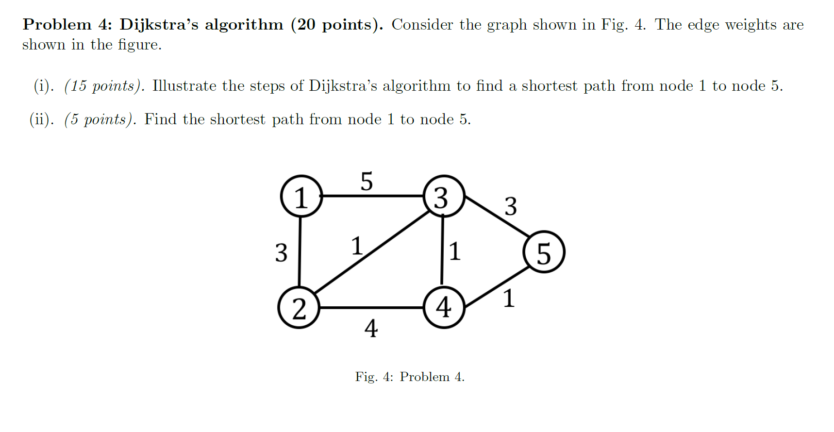 Solved Problem 4: Dijkstra's algorithm (20 points). Consider | Chegg.com