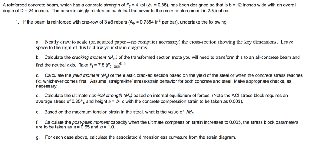 Solved A reinforced concrete beam, which has a concrete | Chegg.com