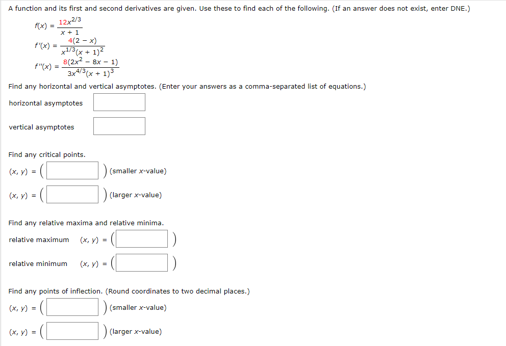 Solved A function and its first and second derivatives are | Chegg.com