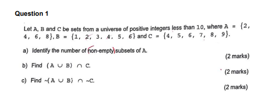 Solved Let A,B and C be sets from a universe of positive | Chegg.com