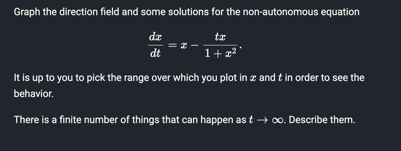 Solved Graph the direction field and some solutions for the | Chegg.com