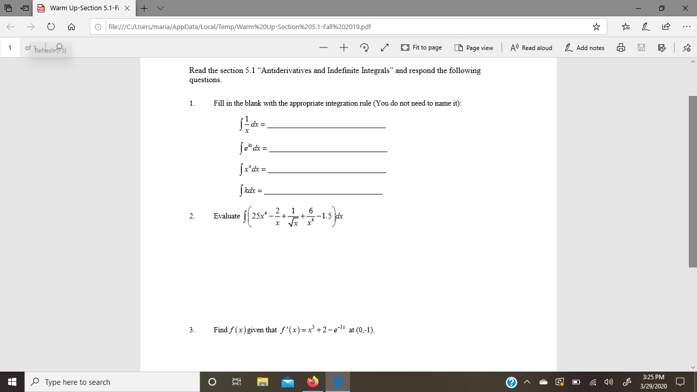 Solved 6 5 Warm Up Section 5 1 Fi X V H E 0 File Chegg Com