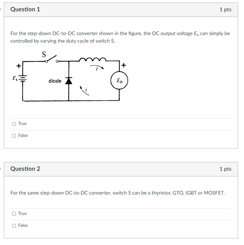 Solved For the step-down DC-to-DC converter shown in the | Chegg.com