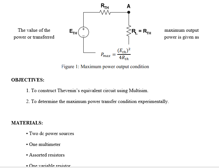 Solved LABORATORY ACTIVITY-NO. 4. THEVENIN'S THEOREM AND | Chegg.com