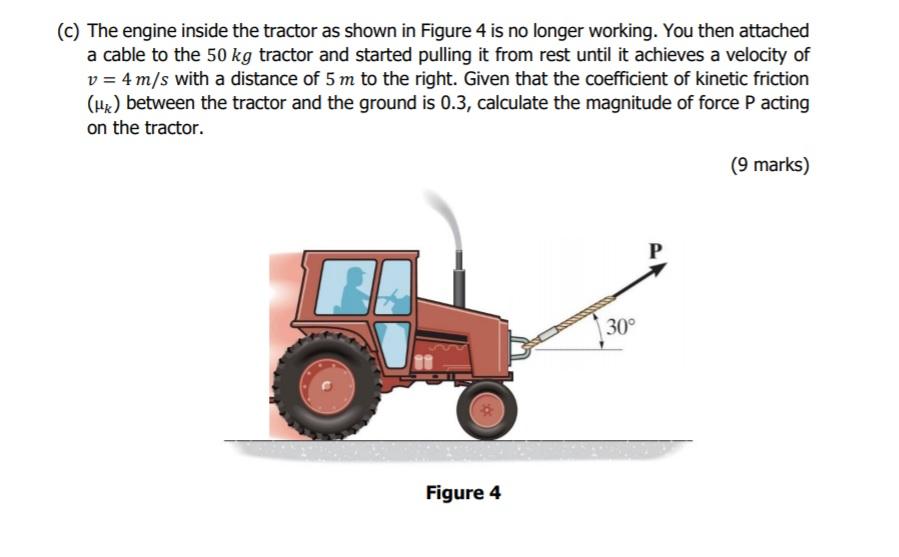 Solved (c) The engine inside the tractor as shown in Figure Chegg com