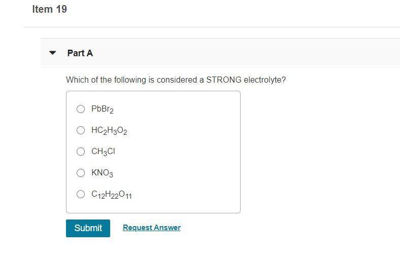 Solved Item 19 Part A Which Of The Following Is Considered A | Chegg.com