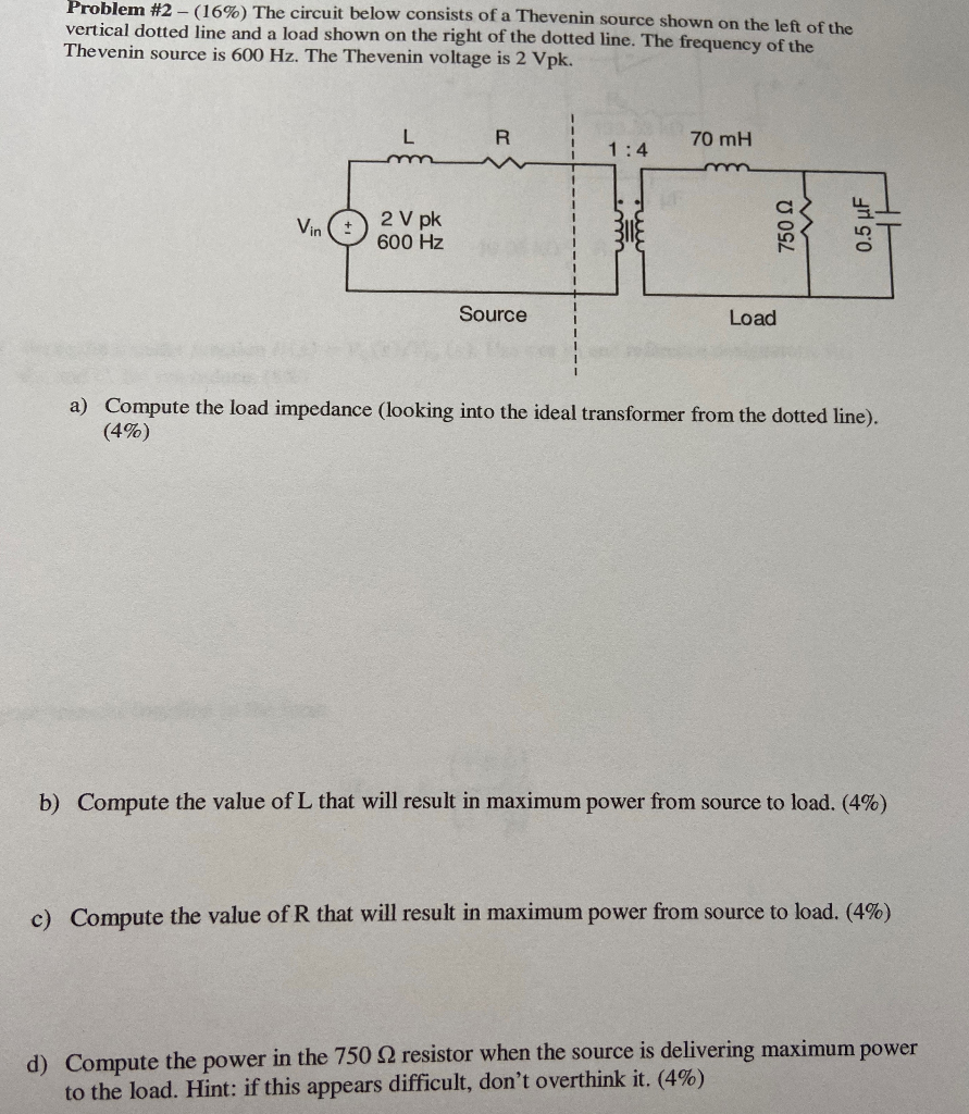 Solved Problem #2 - (16%) The circuit below consists of a | Chegg.com