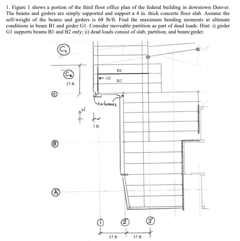 Solved 1. Figure 1 shows a portion of the third floor office | Chegg.com
