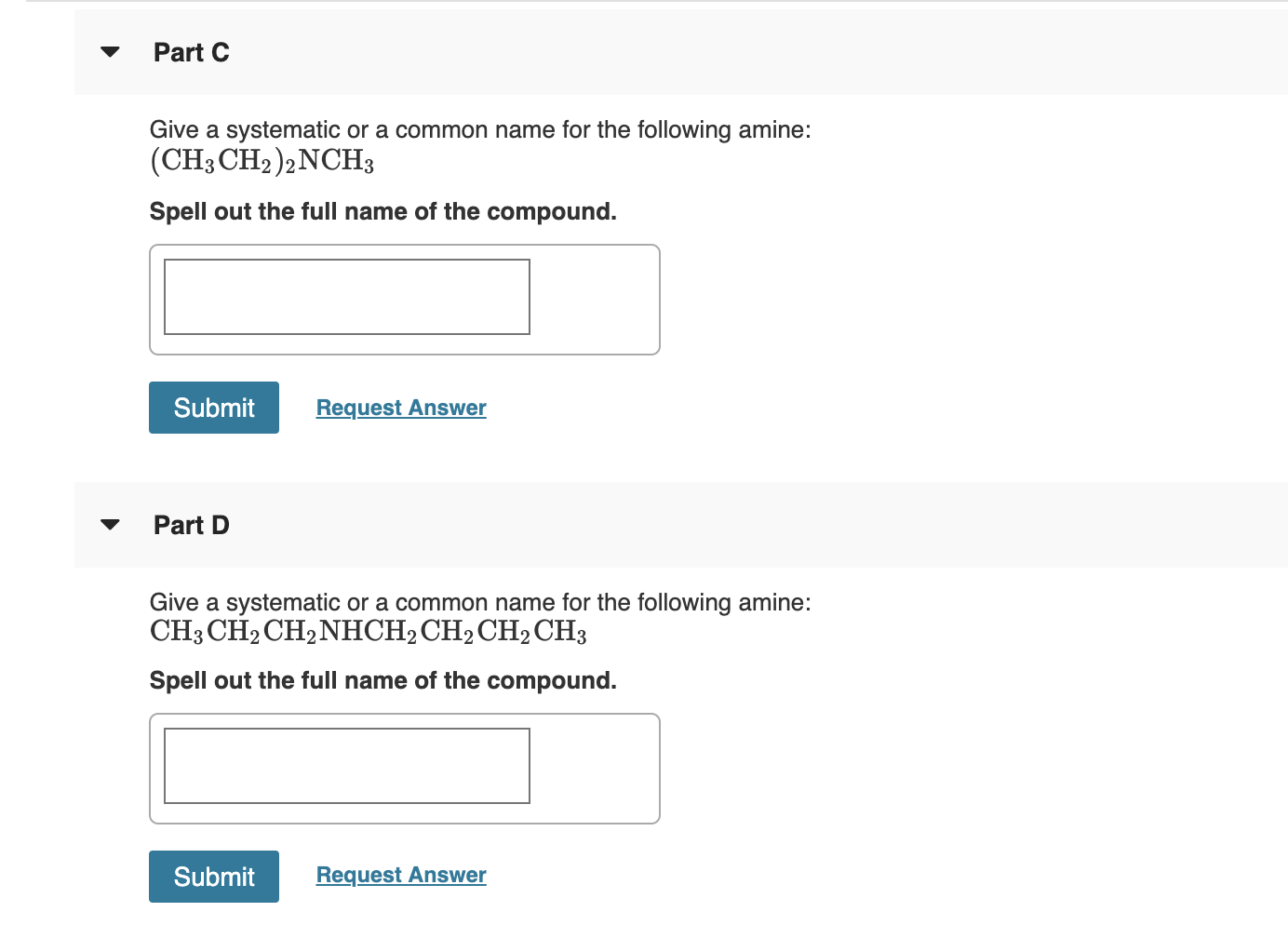 Solved Part A Give A Systematic Or A Common Name For The Chegg