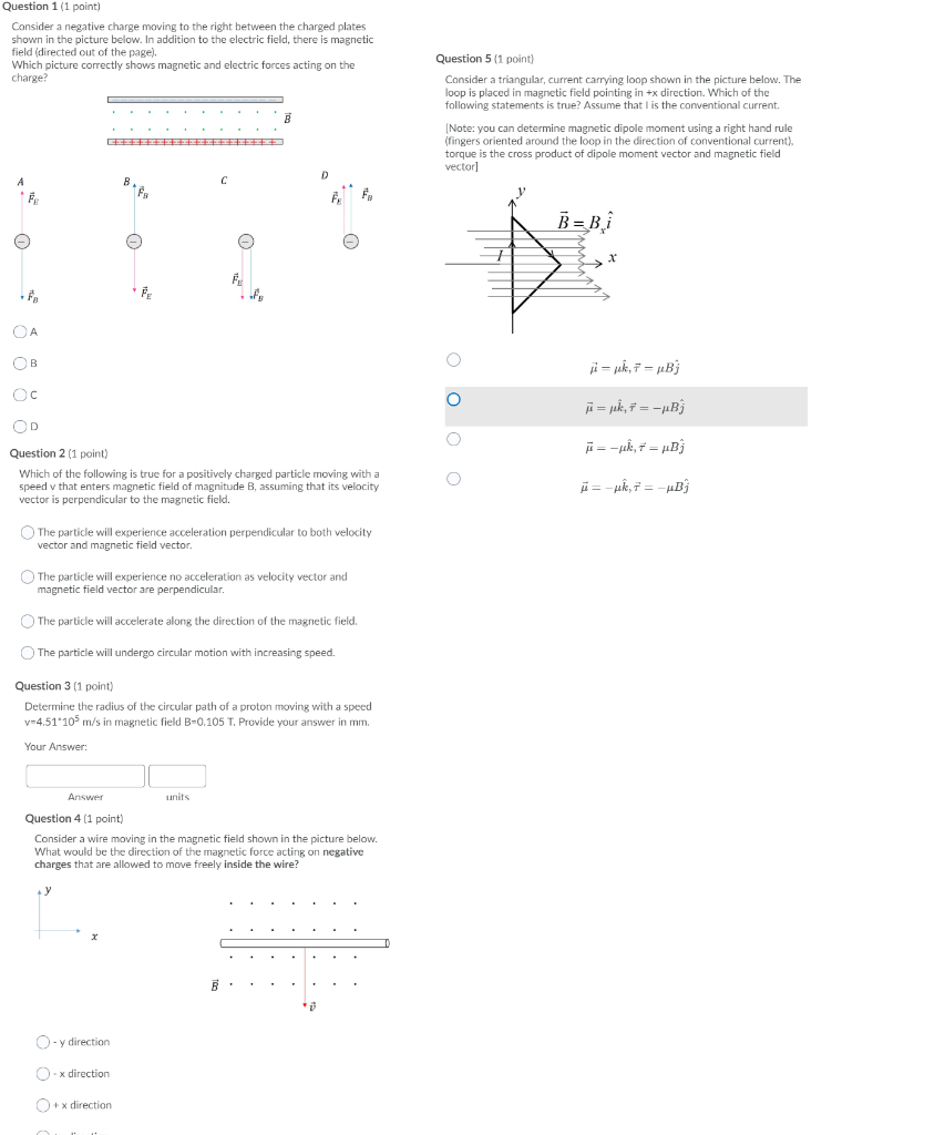 Solved Question 1 (1 point) Consider a negative charge | Chegg.com