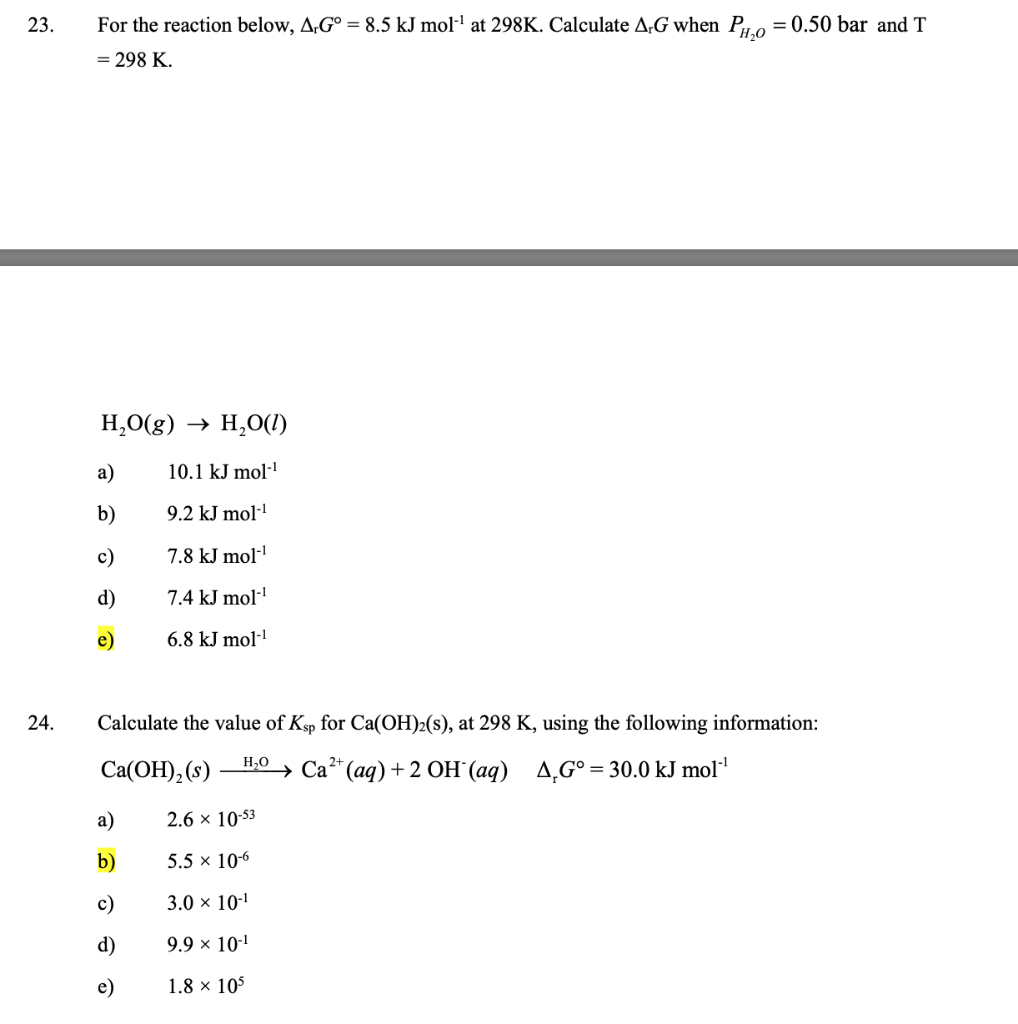 Solved 3. For The Reaction Below, ΔrG∘=8.5 KJ Mol−1 At 298 | Chegg.com