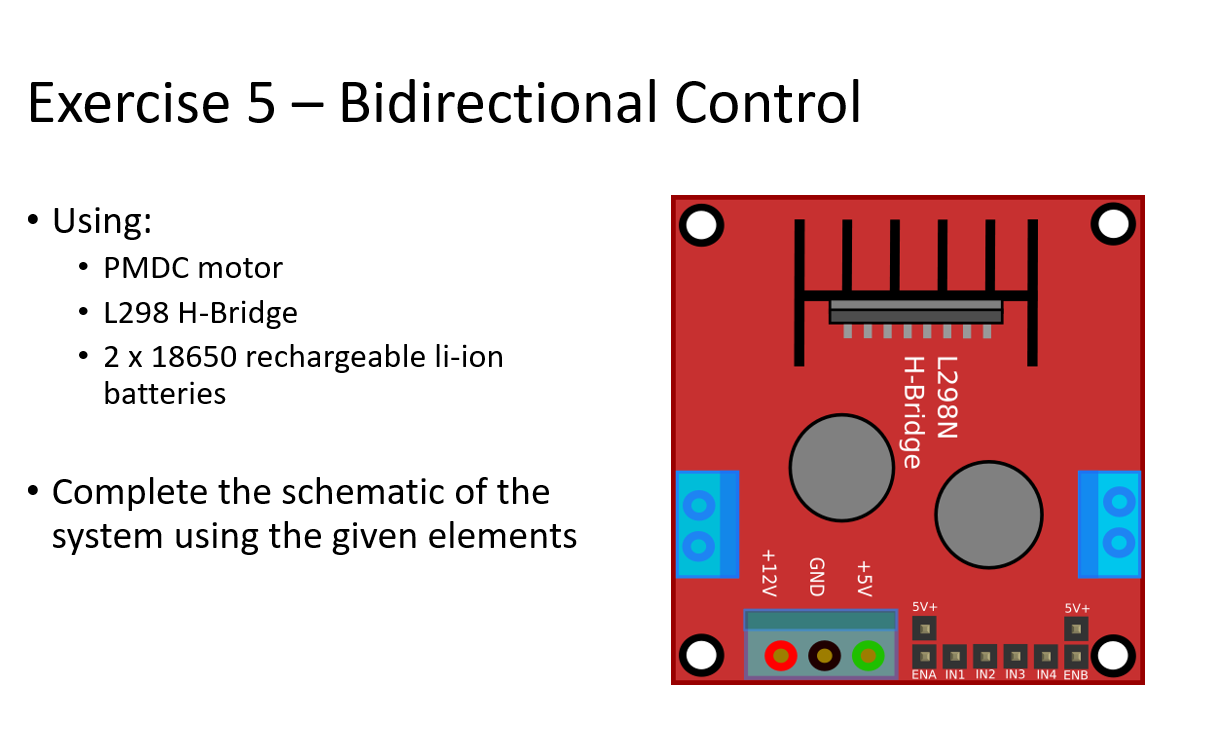 Solved Exercise 5 - Bidirectional Control Using: PMDC motor | Chegg.com