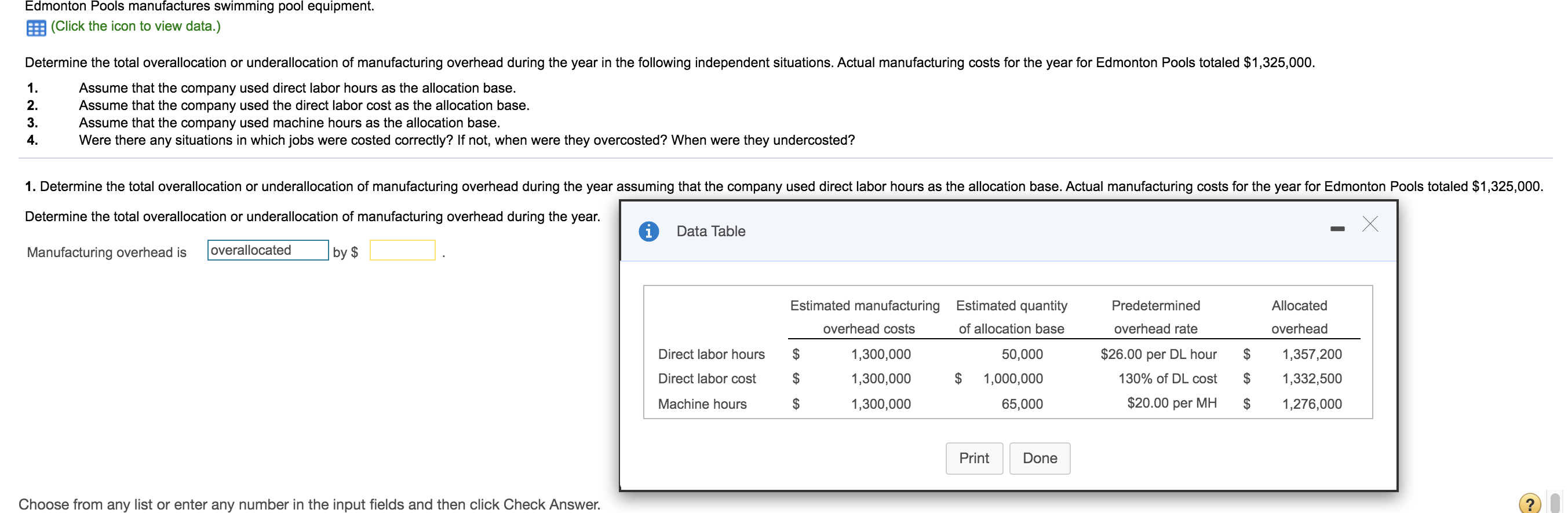 Solved Edmonton Pools manufactures swimming pool equipment.