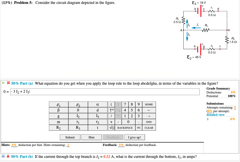 Solved 13 Problem 5 Consider The Circuit Diagram Depi Chegg Com