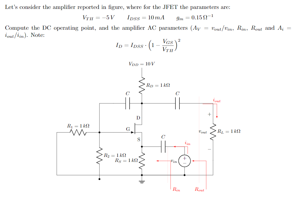 Solved Let's consider the amplifier reported in figure, | Chegg.com