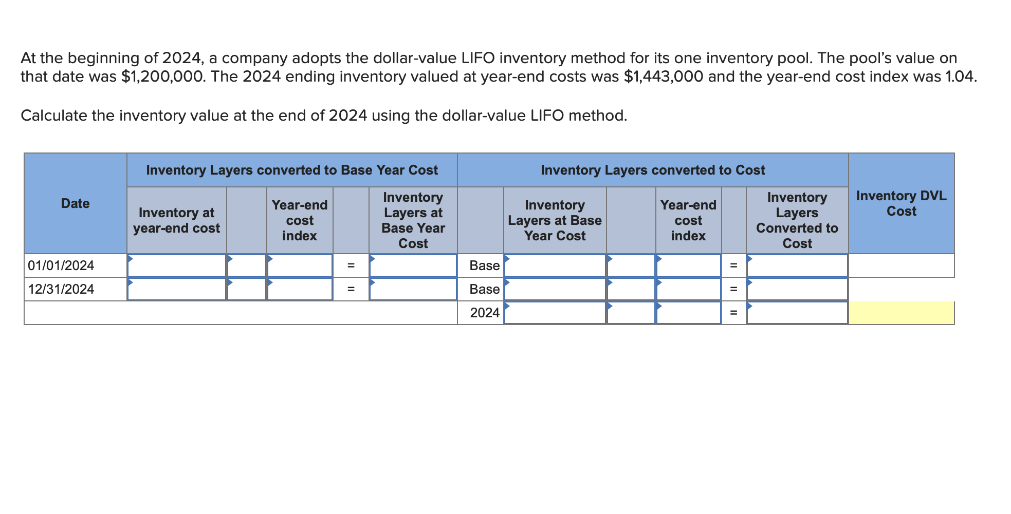 Solved At the beginning of 2024 , a company adopts the